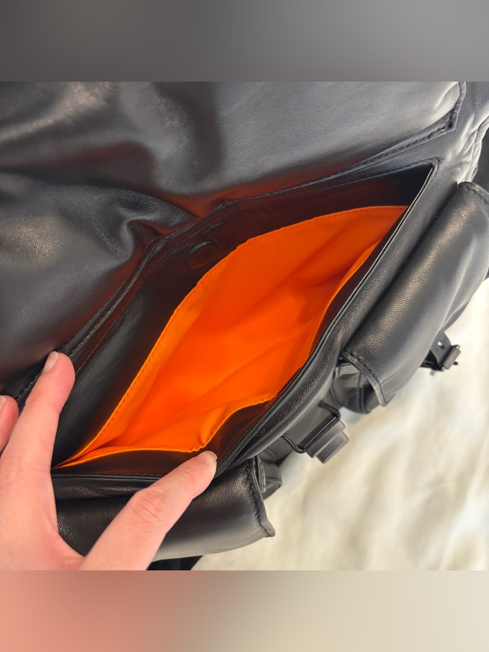 Rag & bone black gunmetal puffy field messenger bag - Picture 8 of 16